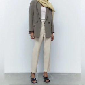 ZARA faux leather high waisted mom pants